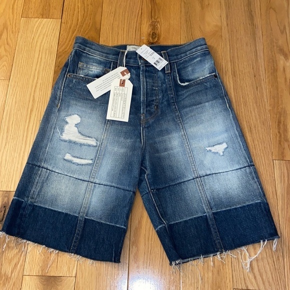 Current/Elliott The Seamed Short, distressed, button-fly, size 24, NWT - Picture 4 of 8